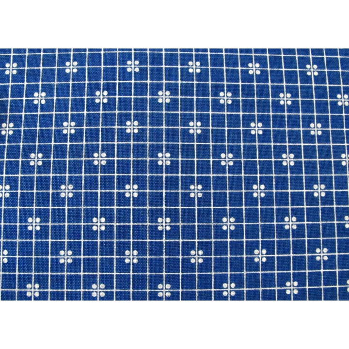 Designerstoff blau weiß Prim Patchworkstoff