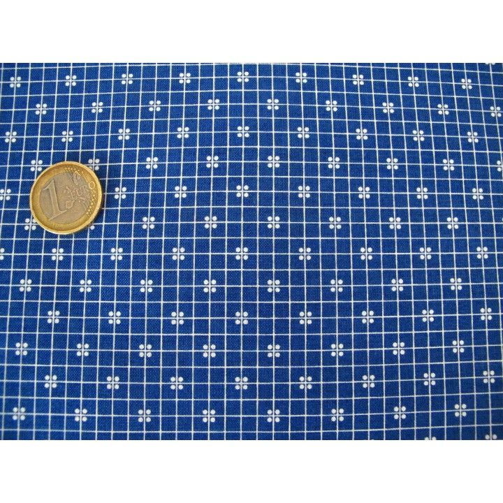 Designerstoff blau weiß Prim Patchworkstoff