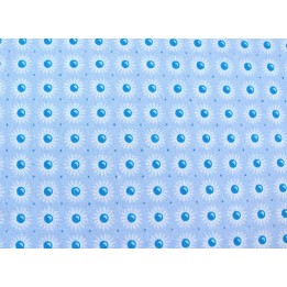 Blumenstoff Baumwolle blau weiß türkis