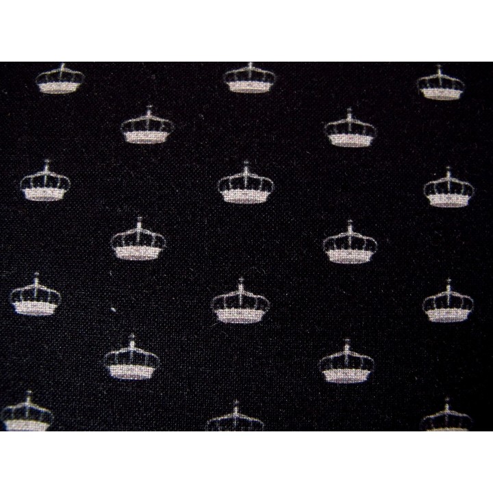 Patchworkstoff Kronen Queen Bee schwarz Quiltstoff
