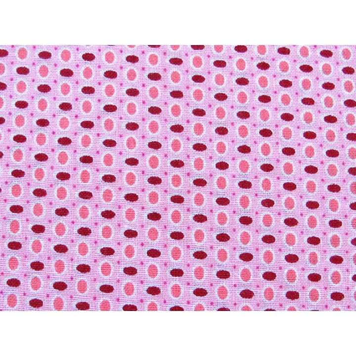 Baumwollstoff Ellipsen rosa pink weiß