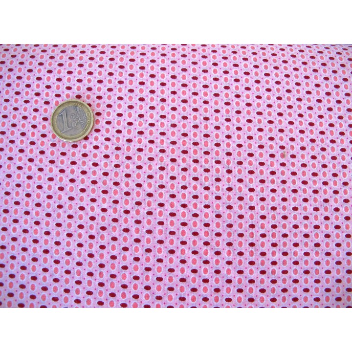 Baumwollstoff Ellipsen rosa pink weiß