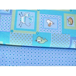 Stoffpaket Baumwolle blau Tiere 72046