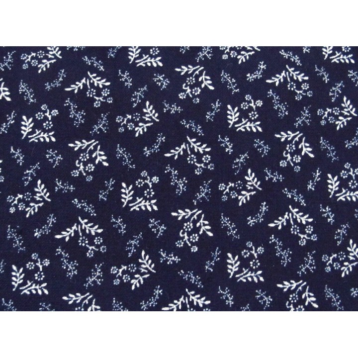 Blumenstoff American Gathering Patchworkstoff blau