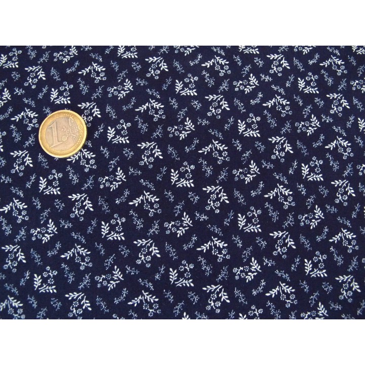 Blumenstoff American Gathering Patchworkstoff blau