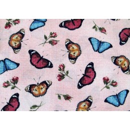 Patchworkstoff Schmetterlinge Butterfly Basics rosa blau