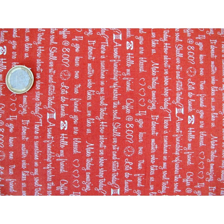 Designerstoff Hello My Friend Patchworkstoff Text