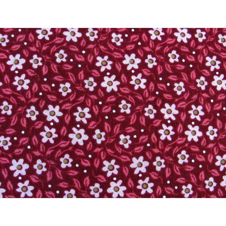Blumenstoff weinrot Basicgrey Nova Patchworkstoff