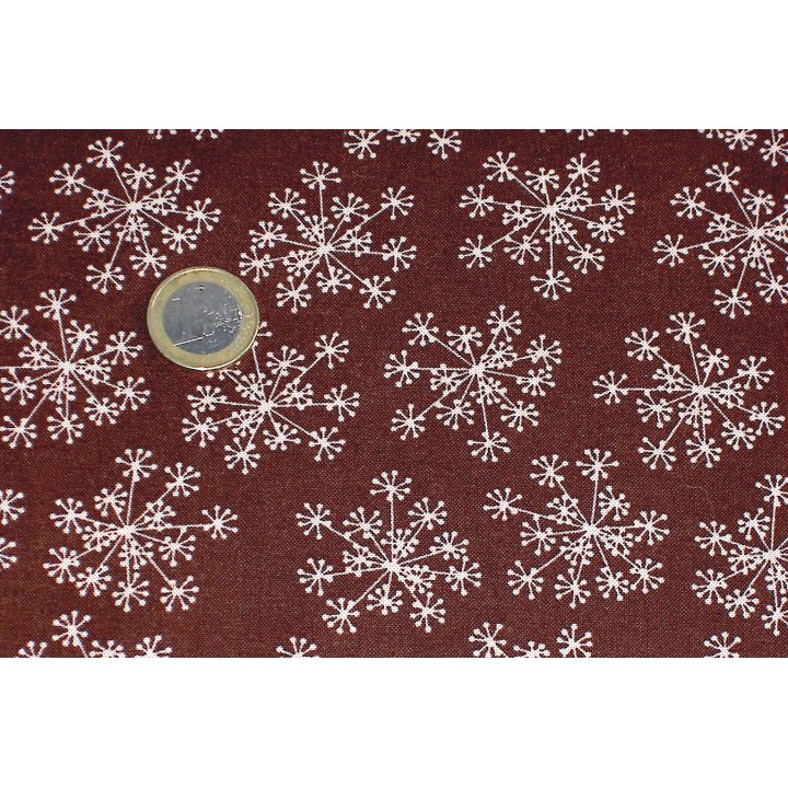 Stoff Blumen braun