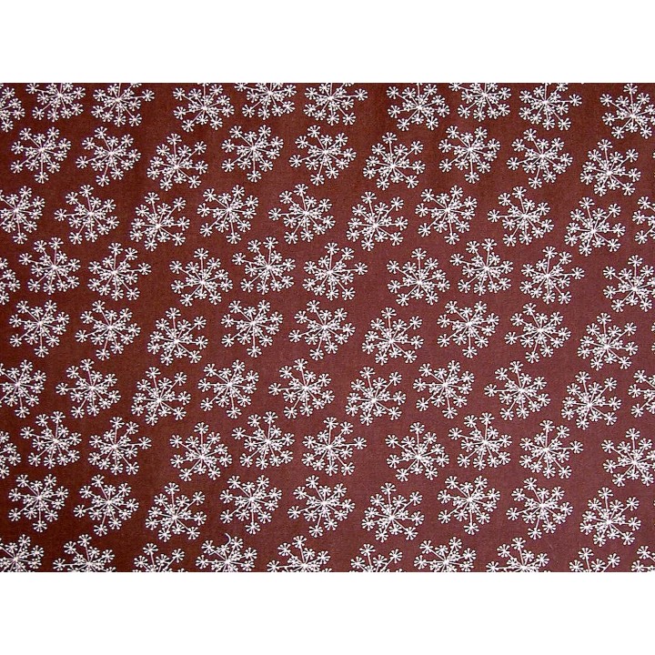 Stoff Blumen braun