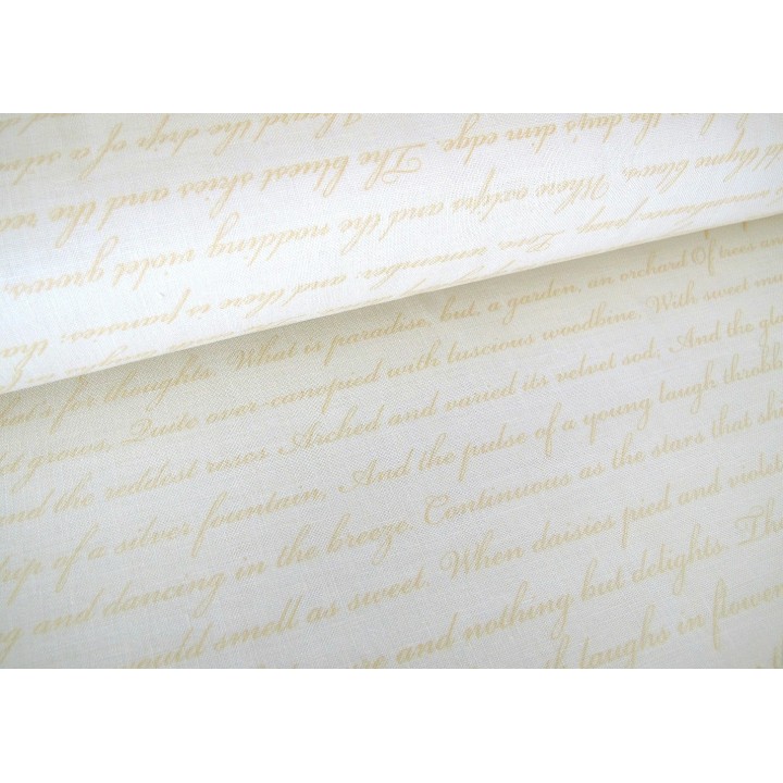 Patchworktoff Schrift Text Rose & Violets Garden Quiltstoff