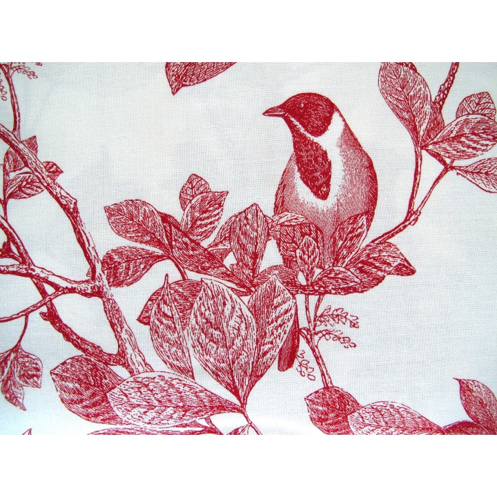 Quiltstoff Vögel rot weiß Classic Caskata