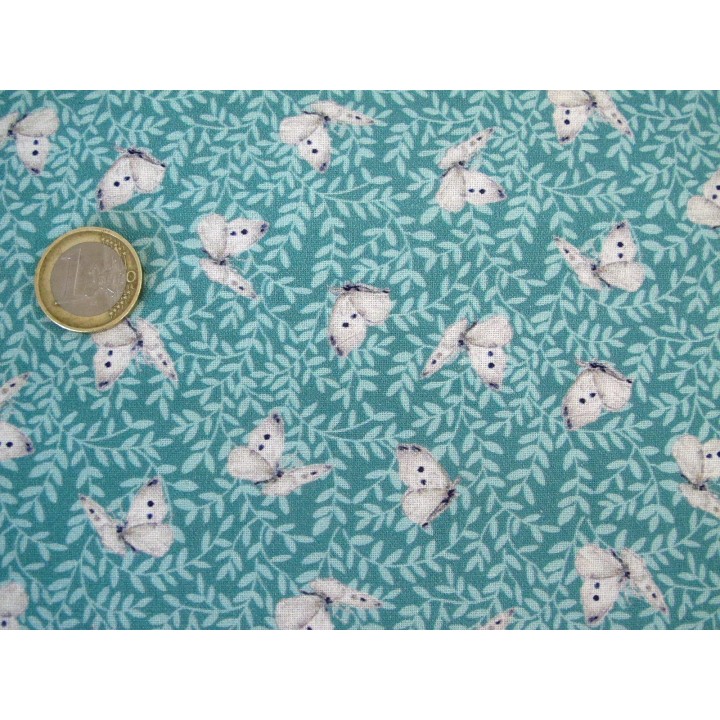 Patchworkstoff Schmetterlinge Magic Tones türkis