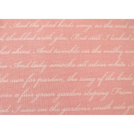 Patchworkstoff Schrift Text rosa Rose & Violets Garden
