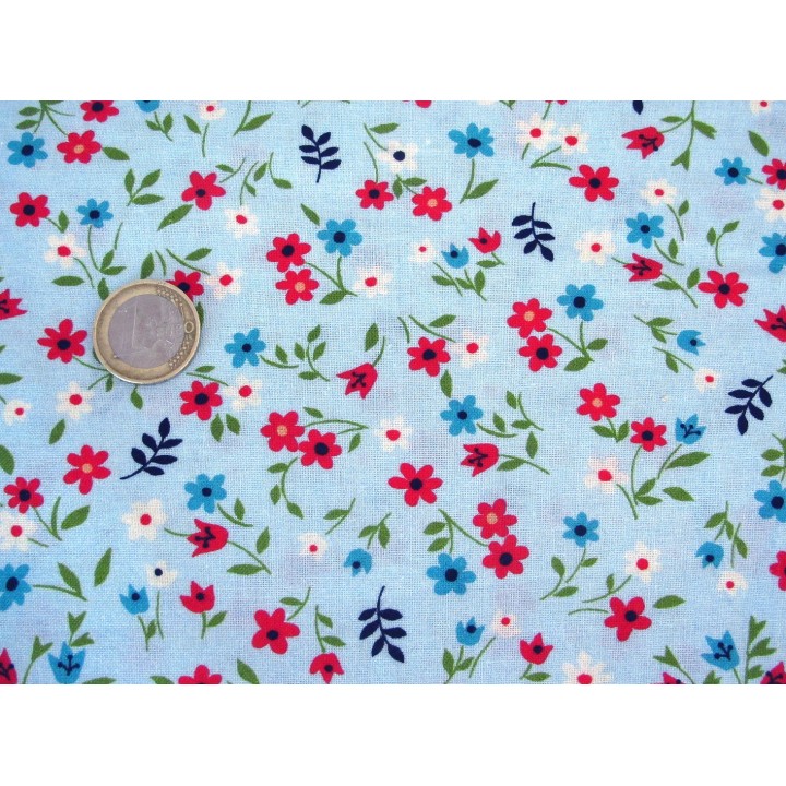 Blumenstoff blau Favorite Flower Patchworkstoff