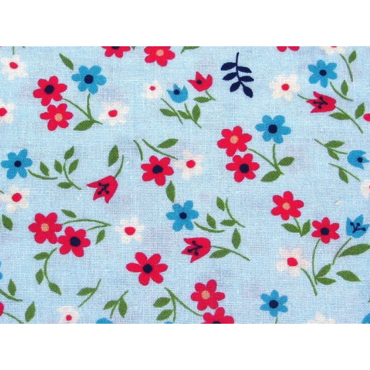 Blumenstoff blau Favorite Flower Patchworkstoff