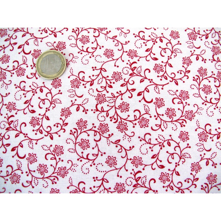 Blumenstoff rot Scarlet Stitches Quiltstoff