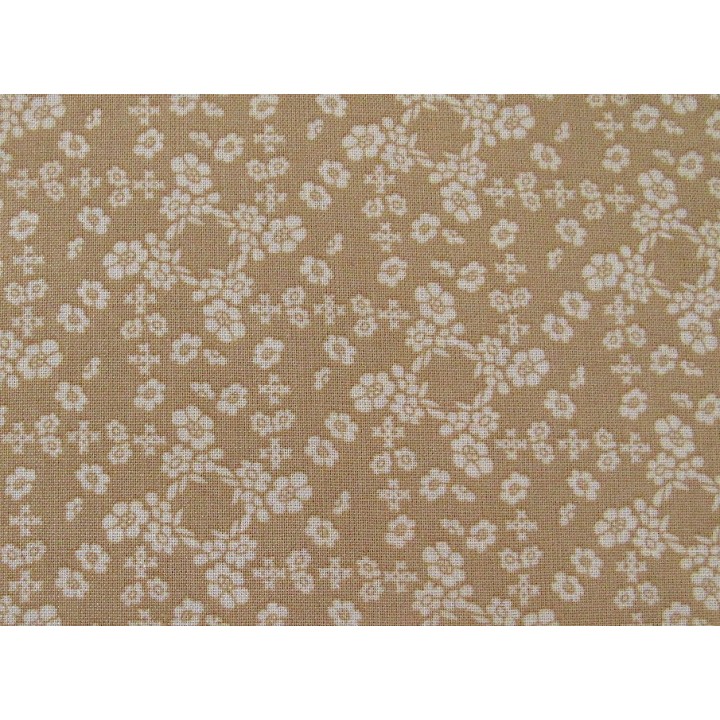 Blumenstoff French Armoire ocker Patchworkstoff