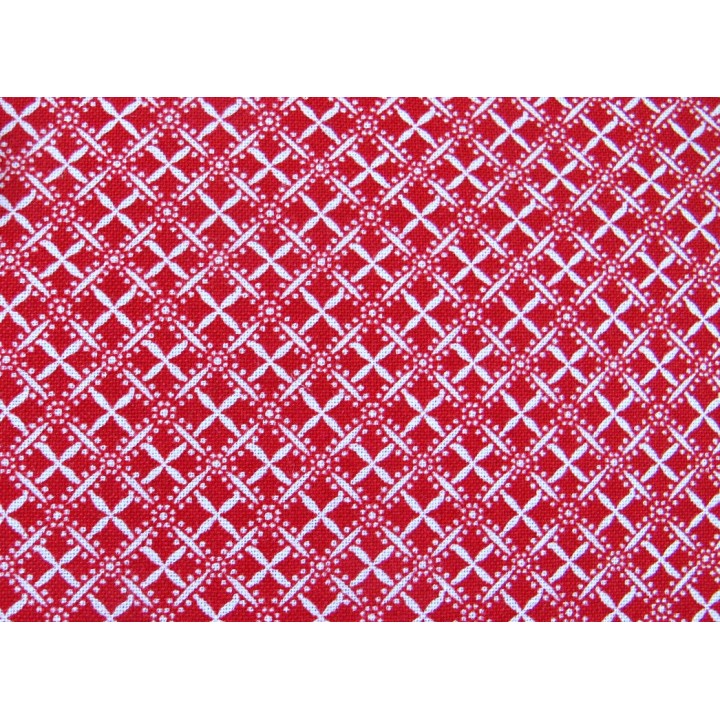 Ornamentstoff rot Scarlet Stitches Quiltstoff