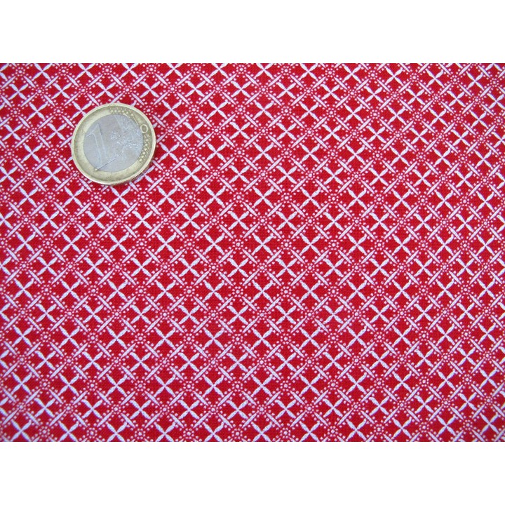 Ornamentstoff rot Scarlet Stitches Quiltstoff