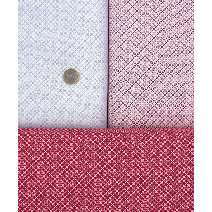 Stoffpaket Blumen rot weiß