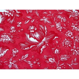 Blumenstoff rot Cranberries & Cream Quiltstoff