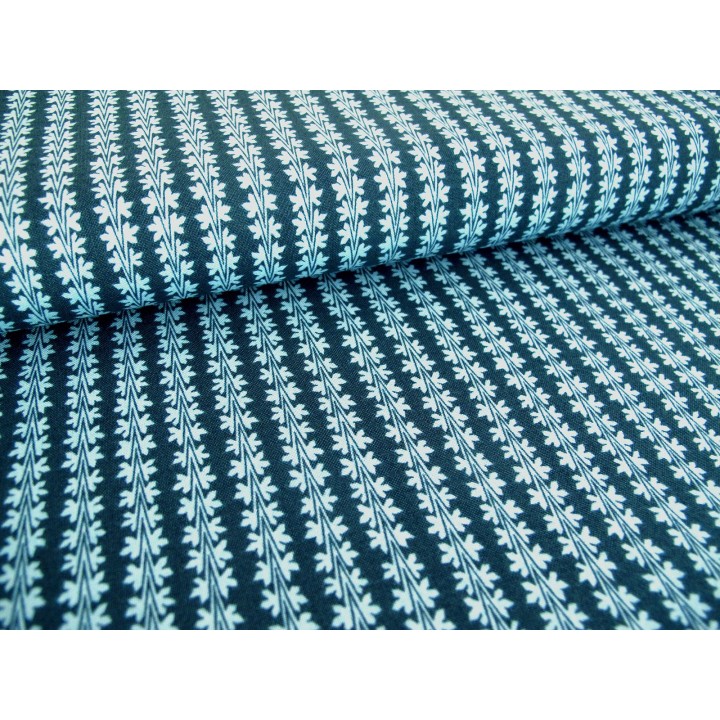 Blumenstoff blau Boston Commons Patchworkstoff