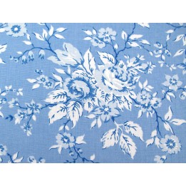 Rosenstoff blau Crystal Lane Patchworkstoff