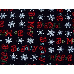Weihnachtsstoffe Patchwork Be Jolly schwarz