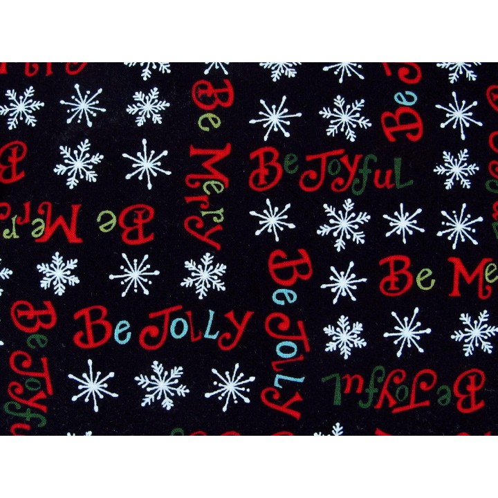 Weihnachtsstoffe Patchwork Be Jolly schwarz