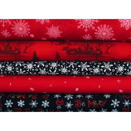 Stoffpaket Weihnachtsstoffe Schneeflocken