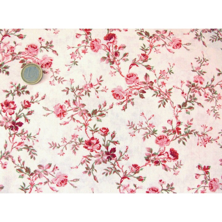 Stoff Rosen rosa