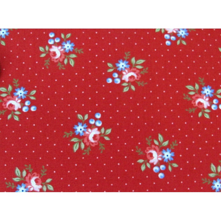 Blumenstoff rot Belle Isle Quiltstoff