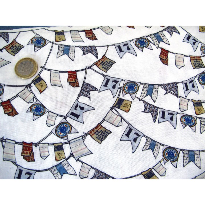 Quiltstoff Wimpel Set Sail Patchworkstoff