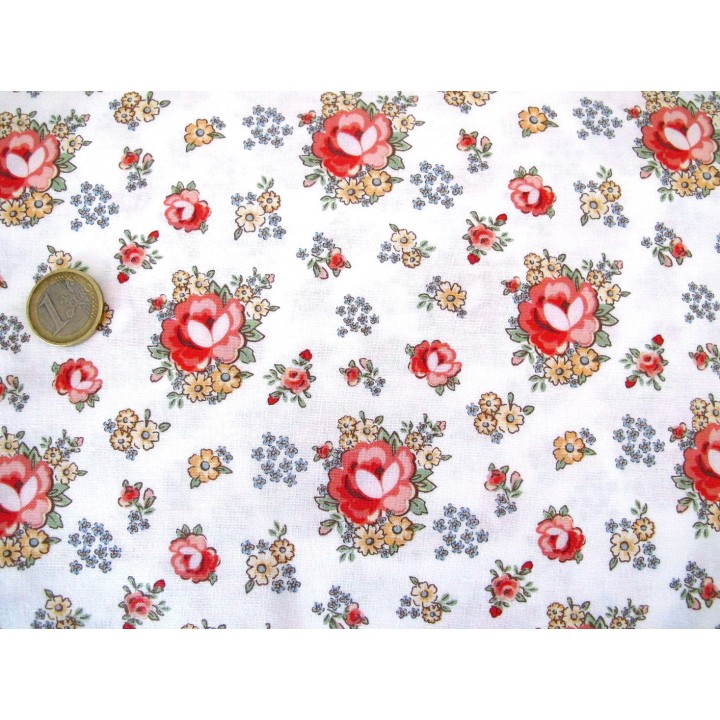 Patchworkstoff Rosenstoff Dots and Posies Quiltstoff