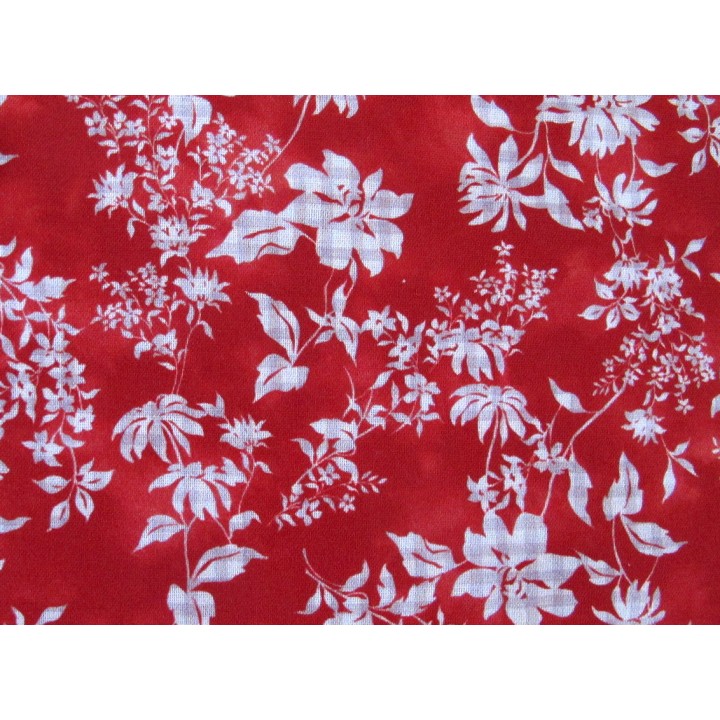 Patchworkstoff Blumenstoff Country Floral rot