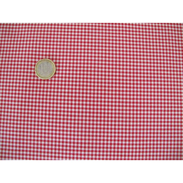 Webstoff Vicky-Karo rot creme Westfalenstoffe Bern