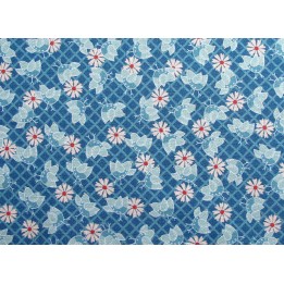 Patchworkstoff Hühner blau Blume & Grow