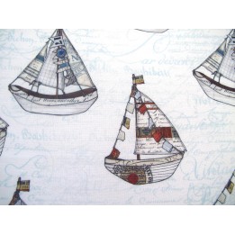 Patchworkstoff Segelboote Set Sail