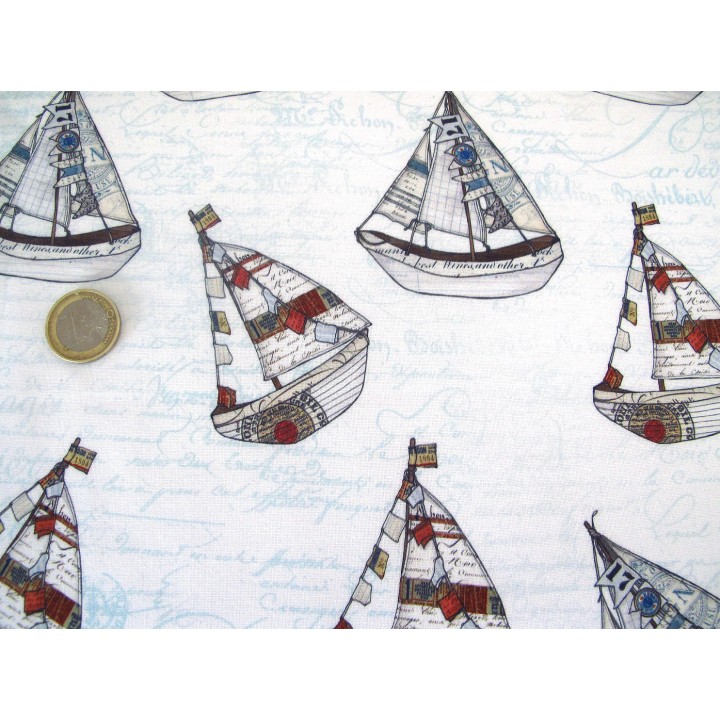 Patchworkstoff Segelboote Set Sail