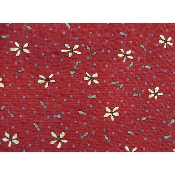 Blumenstoff rot S is for Sew Quiltstoff