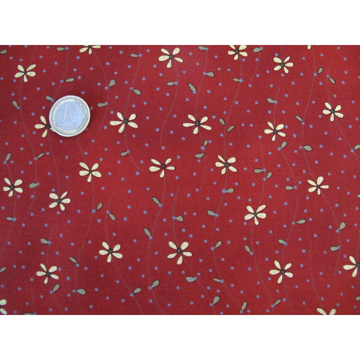 Blumenstoff rot S is for Sew Quiltstoff