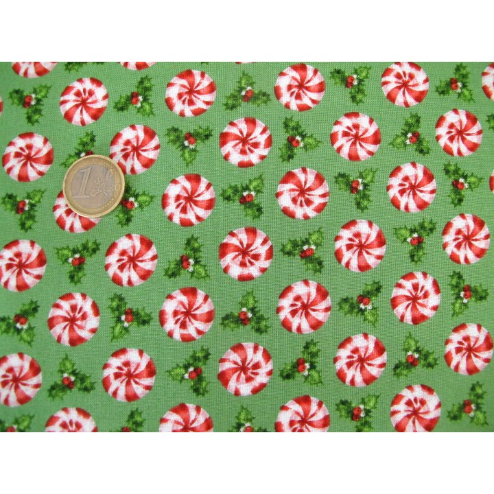Weihnachtsstoff Patchwork Peppermint Candy
