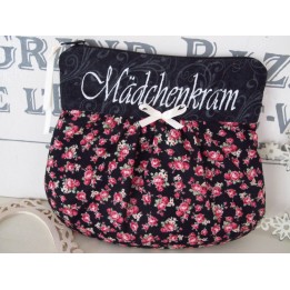 Kosmetiktasche schwarz rosa