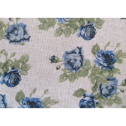 Dekostoff Rosen blau Canvas