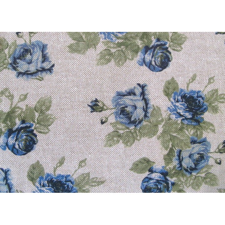 Dekostoff Rosen blau Canvas