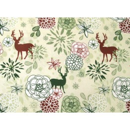 Baumwollstoff Hirsche Blumen Maria