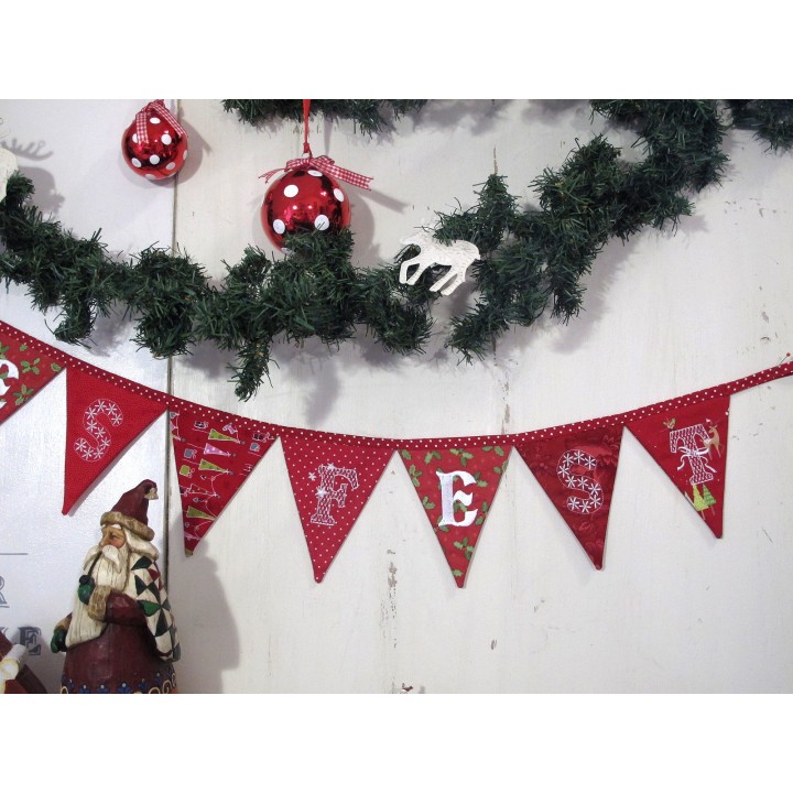 Girlande Wimpelkette Deko Weihnachten rot