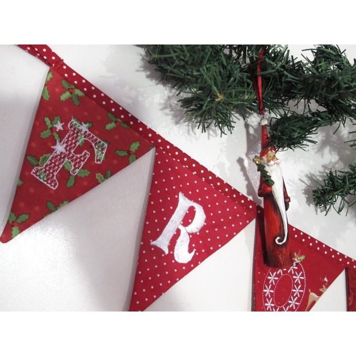 Girlande Wimpelkette Deko Weihnachten rot