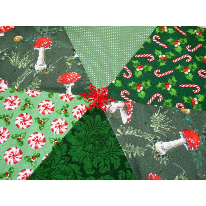 Tischset grün mit gesticktem Stern Weihnachten